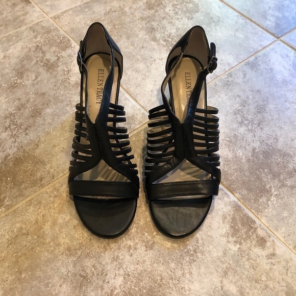 Ellen Tracy Miles leather open toe heels s… - Picture 2 of 15
